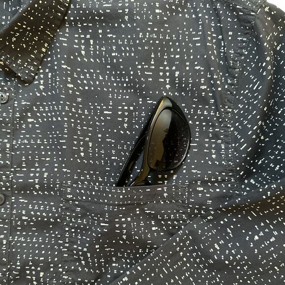 WILLIAM RAST Dotted Print Button Up Classic Fit Shirt Black Relaxed XXL Kidcore - Picture 3 of 9